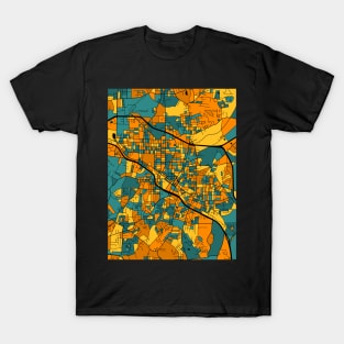 Durham Map Pattern in Orange & Teal T-Shirt